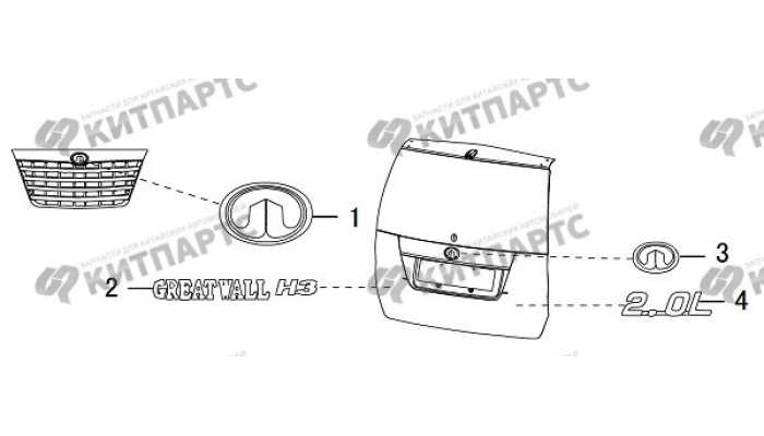 Надписи и эмблемы Great Wall Hover H3 New